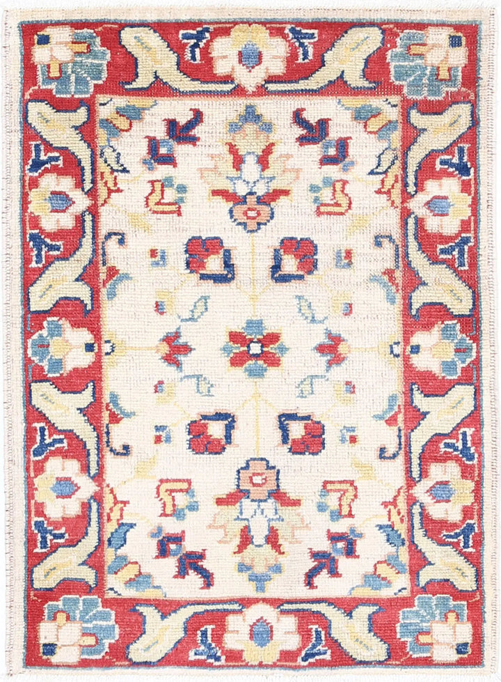 Afghan Ziegler Rug 2' 0" x 2' 9" Hand-Knotted