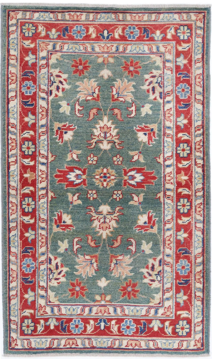 Afghan Ziegler Rug 2' 11" x 5' 0" Hand-Knotted