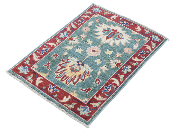 Afghan Ziegler Rug 2' 1" x 2' 11" Hand-Knotted | No. AT24919