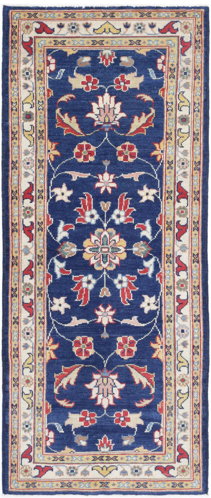 Afghan Ziegler Rug 2' 6" x 6' 5" Hand-Knotted