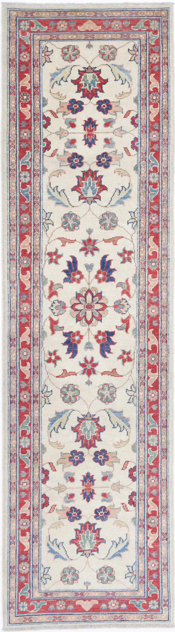 Afghan Ziegler Rug 2' 6" x 9' 11" Hand-Knotted