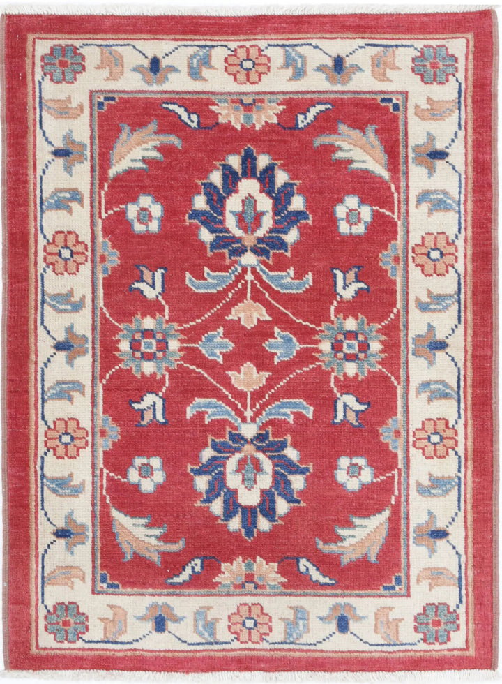 Afghan Ziegler Rug 2' 7" x 3' 6" Hand-Knotted