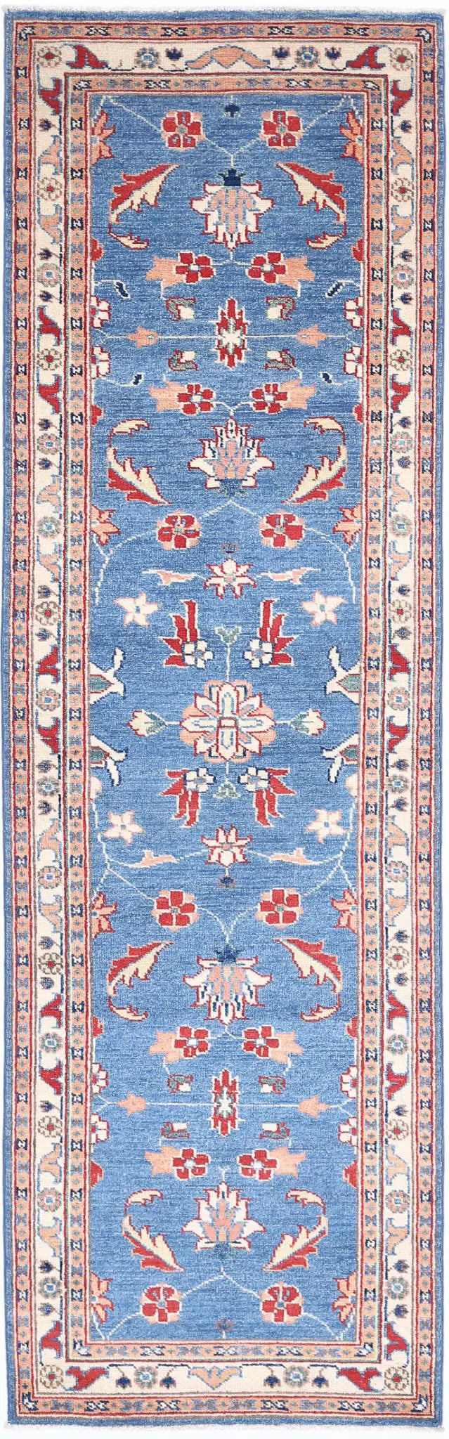 Afghan Ziegler Rug 2' 7" x 9' 6" Hand-Knotted