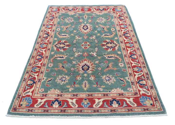 Afghan Ziegler Rug 3' 10" x 6' 3" Hand-Knotted | No. AT40171
