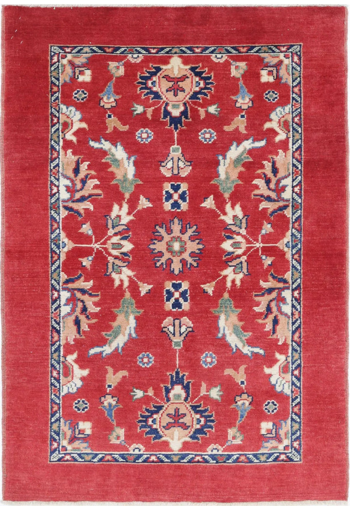 Afghan Ziegler Rug 3' 2" x 4' 8" Hand-Knotted