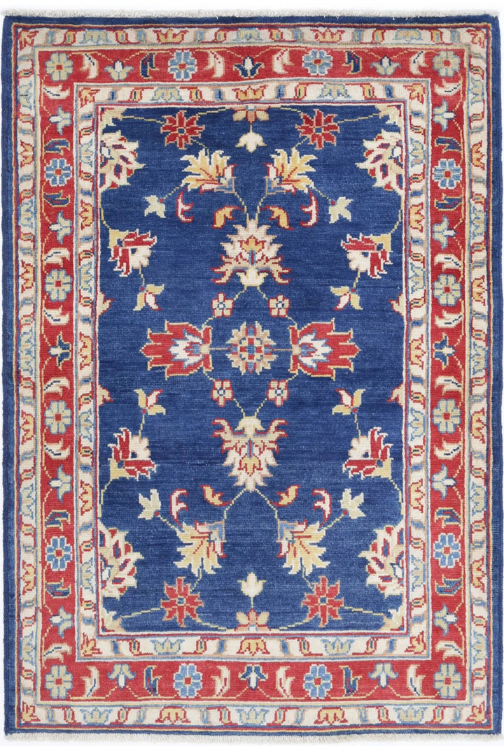 Afghan Ziegler Rug 3' 4" x 4' 11" Hand-Knotted