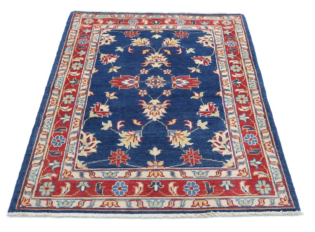 Afghan Ziegler Rug 3' 4" x 4' 11" Hand-Knotted | No. AT36504