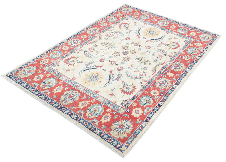 Afghan Ziegler Rug 4' 0" x 5' 8" Hand-Knotted | No. AT57476