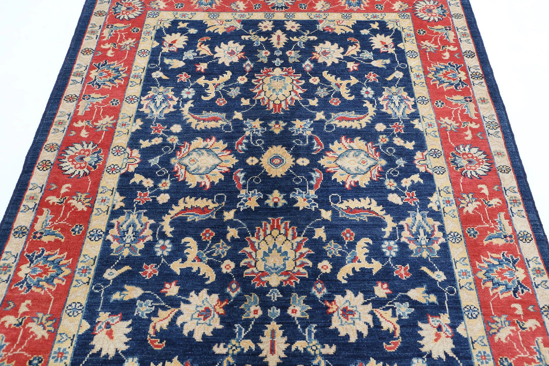 Afghan Ziegler Rug 4' 10" x 6' 4" Hand-Knotted | No. AT77077