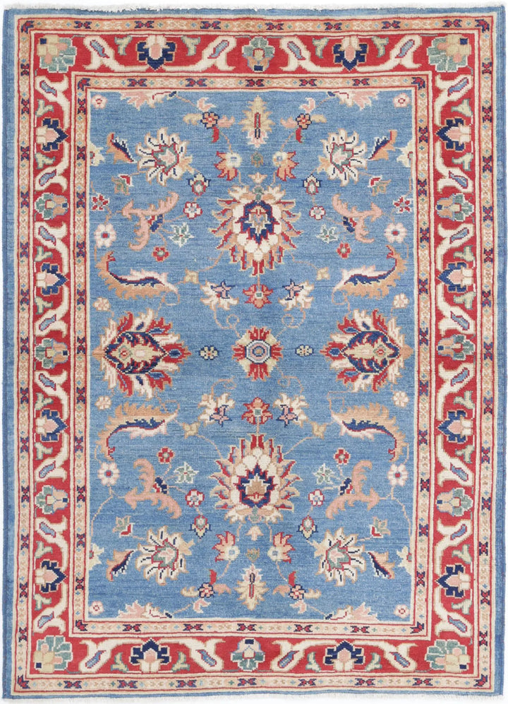 Afghan Ziegler Rug 4' 1" x 5' 11" Hand-Knotted