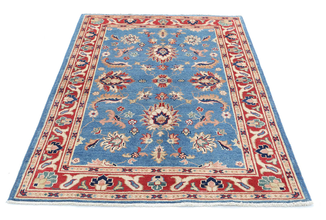 Afghan Ziegler Rug 4' 1" x 5' 11" Hand-Knotted | No. AT28234