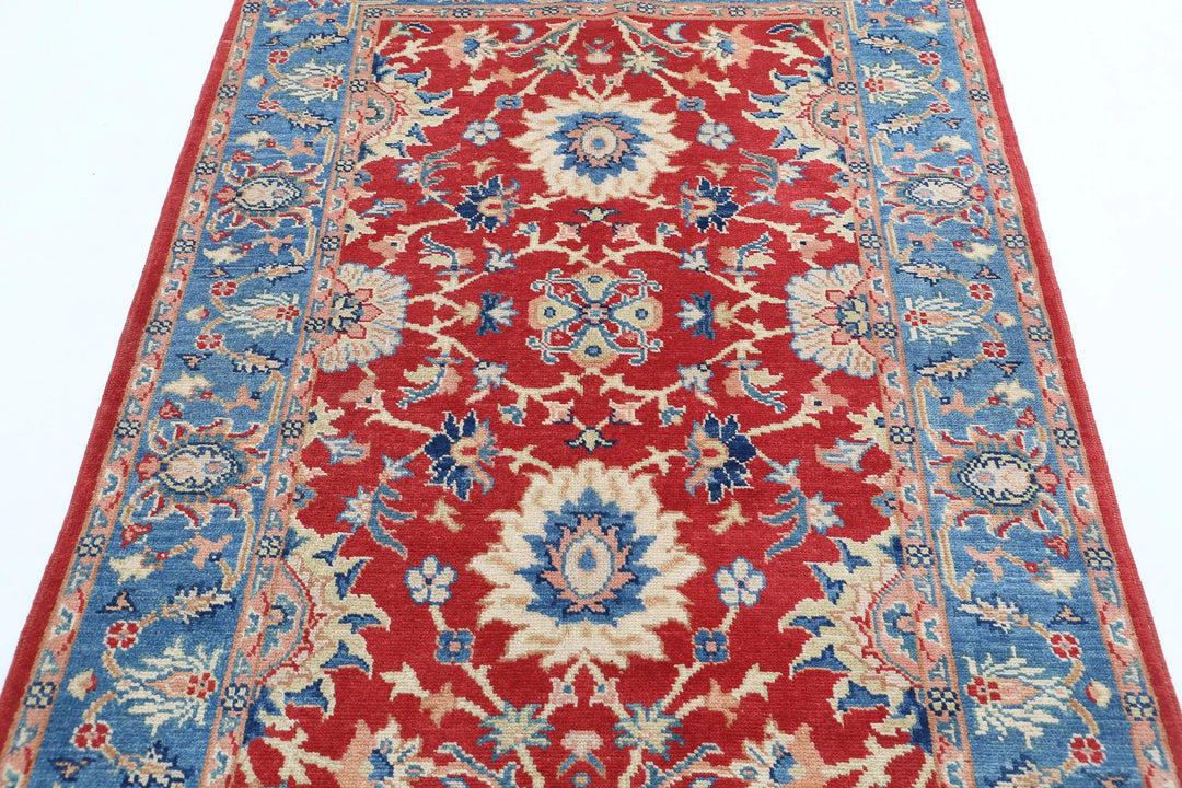 Afghan Ziegler Rug 4' 2" x 5' 10" Hand-Knotted | No. AT46195
