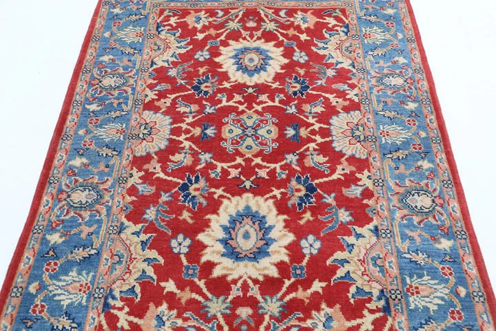 Afghan Ziegler Rug 4' 2" x 5' 10" Hand-Knotted | No. AT46195
