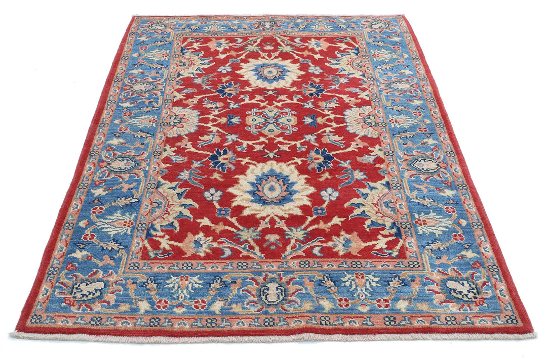 Afghan Ziegler Rug 4' 2" x 5' 10" Hand-Knotted | No. AT46195