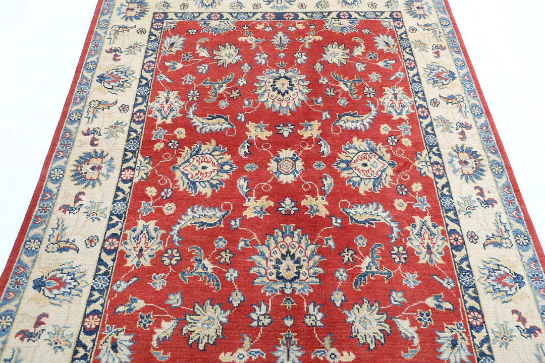 Afghan Ziegler Rug 4' 8" x 6' 10" Hand-Knotted | No. AT66339