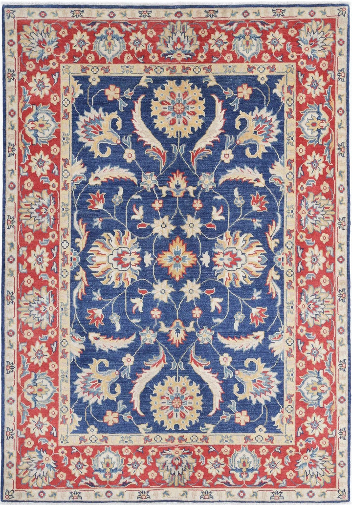 Afghan Ziegler Farhan Gul Rug 4' 8" x 6' 9" Hand-Knotted
