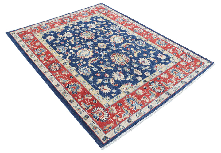 Afghan Ziegler Rug 5' 0" x 6' 4" Hand-Knotted | No. AT84705