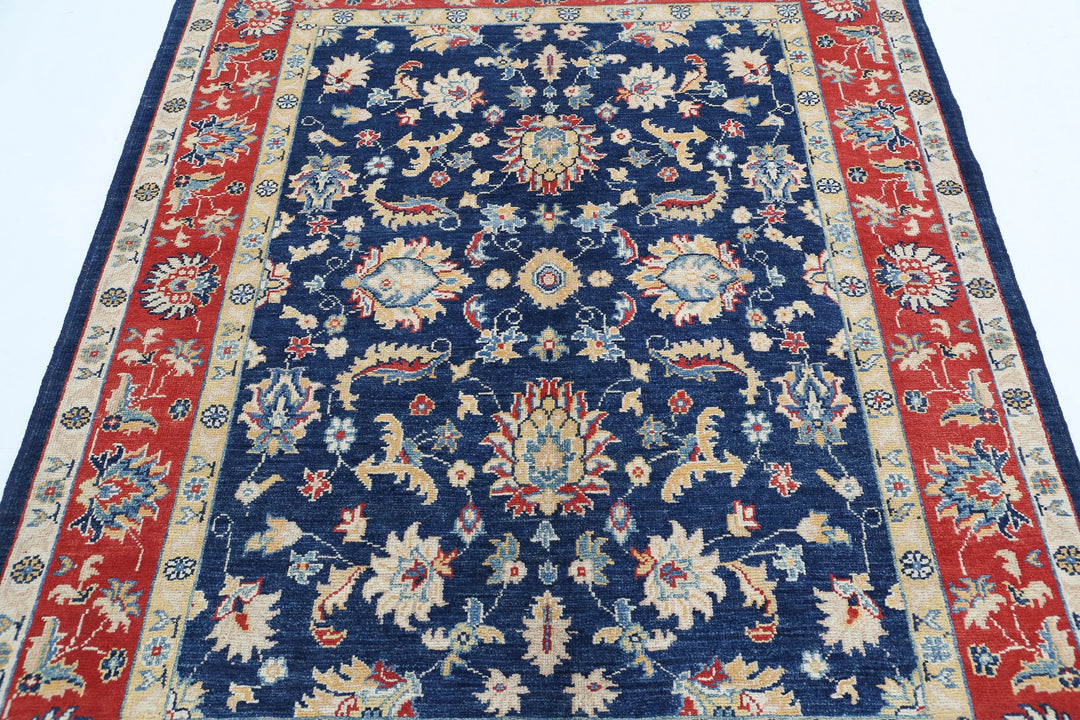 Afghan Ziegler Rug 5' 0" x 6' 4" Hand-Knotted | No. AT84705