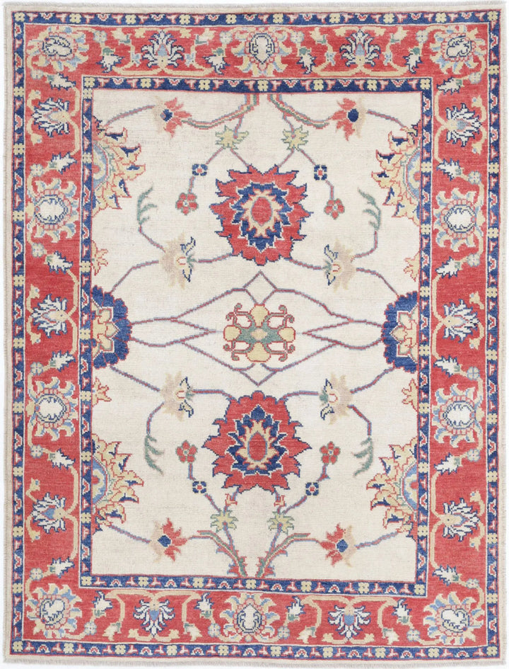 Afghan Ziegler Farhan Gul Rug 5' 1" x 6' 9" Hand-Knotted