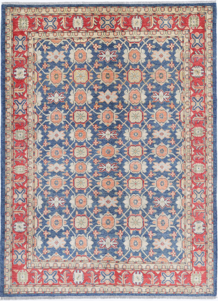 Afghan Ziegler Rug 5' 1" x 7' 3" Hand-Knotted
