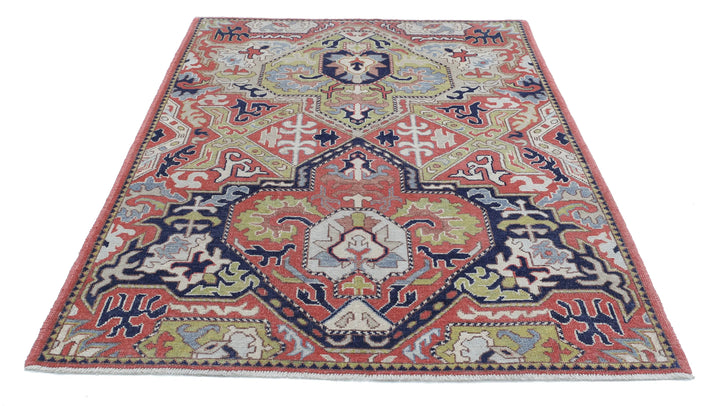 Afghan Ziegler Rug 5' 2" x 6' 11" Hand-Knotted | No. AT14664