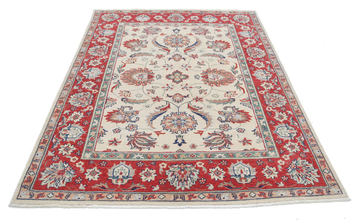 Afghan Ziegler Rug 5' 6" x 7' 3" Hand-Knotted | No. AT53748