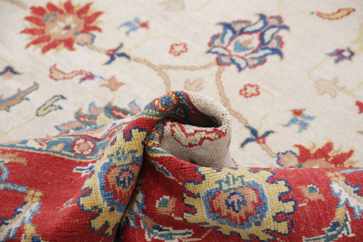 Afghan Ziegler Rug 6' 5" x 10' 2" Hand-Knotted | No. AT64962