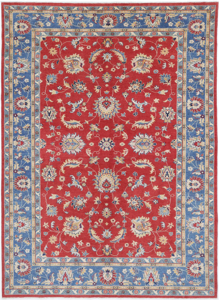 Afghan Ziegler Rug 6' 6" x 9' 3" Hand-Knotted