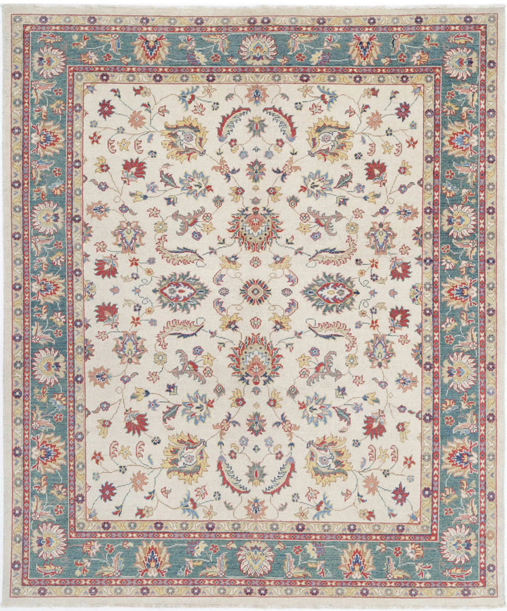 Afghan Ziegler Rug 8' 0" x 9' 6" Hand-Knotted