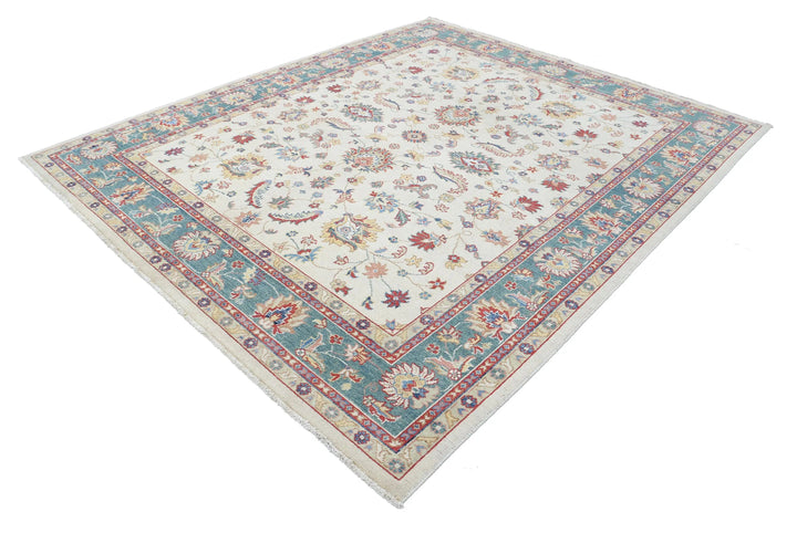 Afghan Ziegler Rug 8' 0" x 9' 6" Hand-Knotted | No. AT90430
