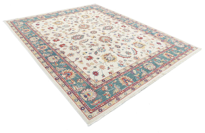 Afghan Ziegler Rug 8' 0" x 9' 6" Hand-Knotted | No. AT90430