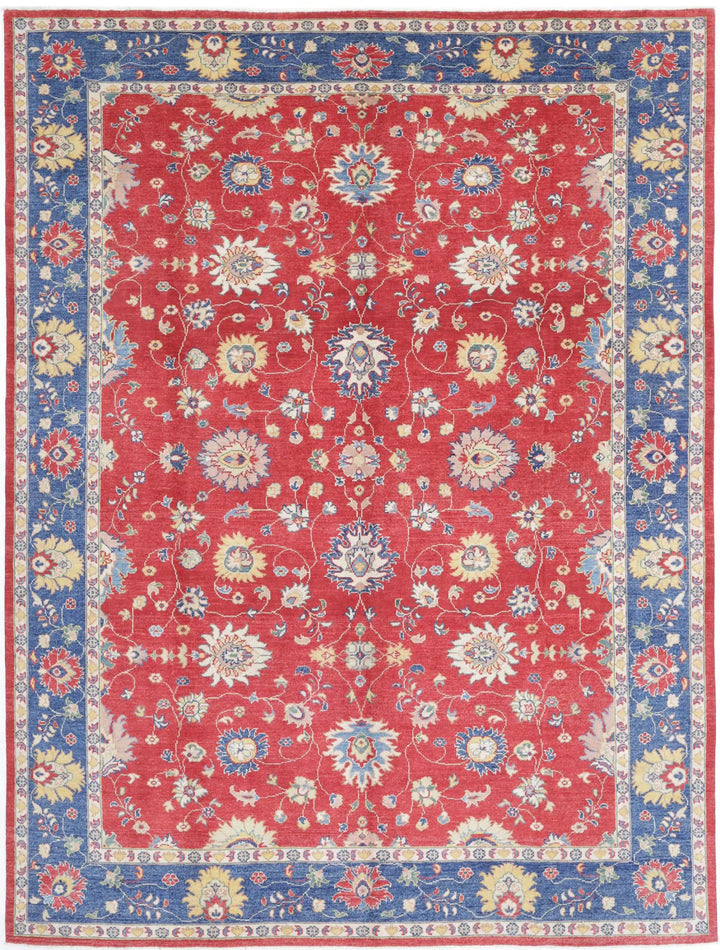 Afghan Ziegler Rug 8' 11" x 11' 8" Hand-Knotted