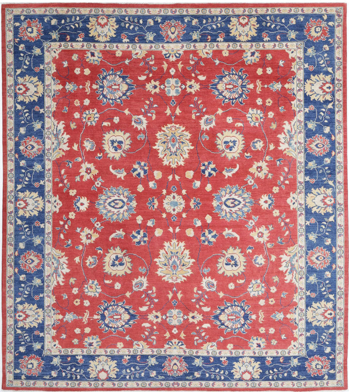 Afghan Ziegler Rug 8' 4" x 9' 4" Hand-Knotted