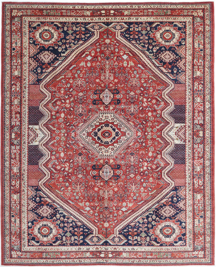 Afghan Ziegler Rug 9' 1" x 11' 7" Hand-Knotted