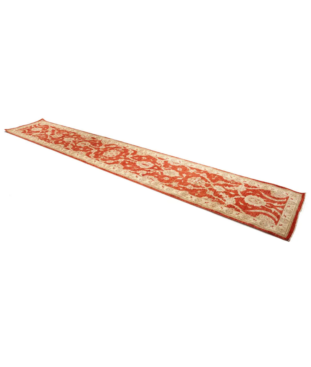 Red Afghan Ziegler Rug 2' 7" x 15' 2" Hand-Knotted | No. AT39262
