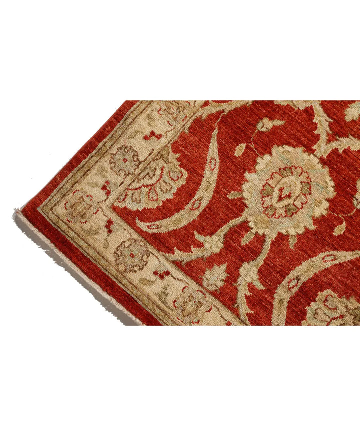 Red Afghan Ziegler Rug 2' 7" x 15' 2" Hand-Knotted texture