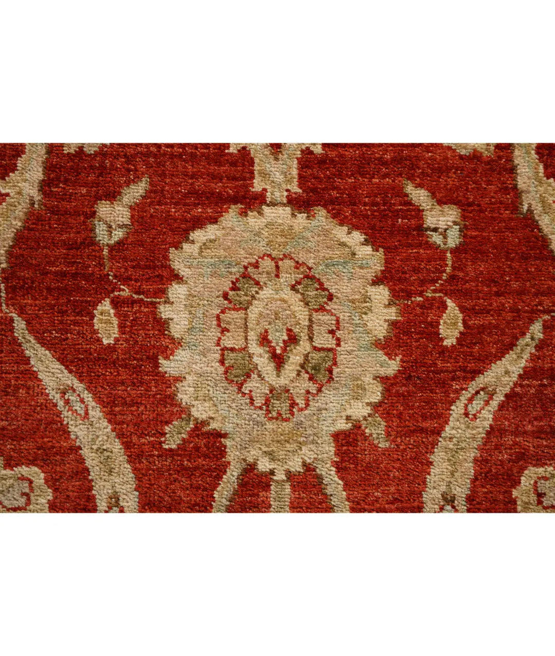 Red Afghan Ziegler Rug 2' 7" x 15' 2" Hand-Knotted field