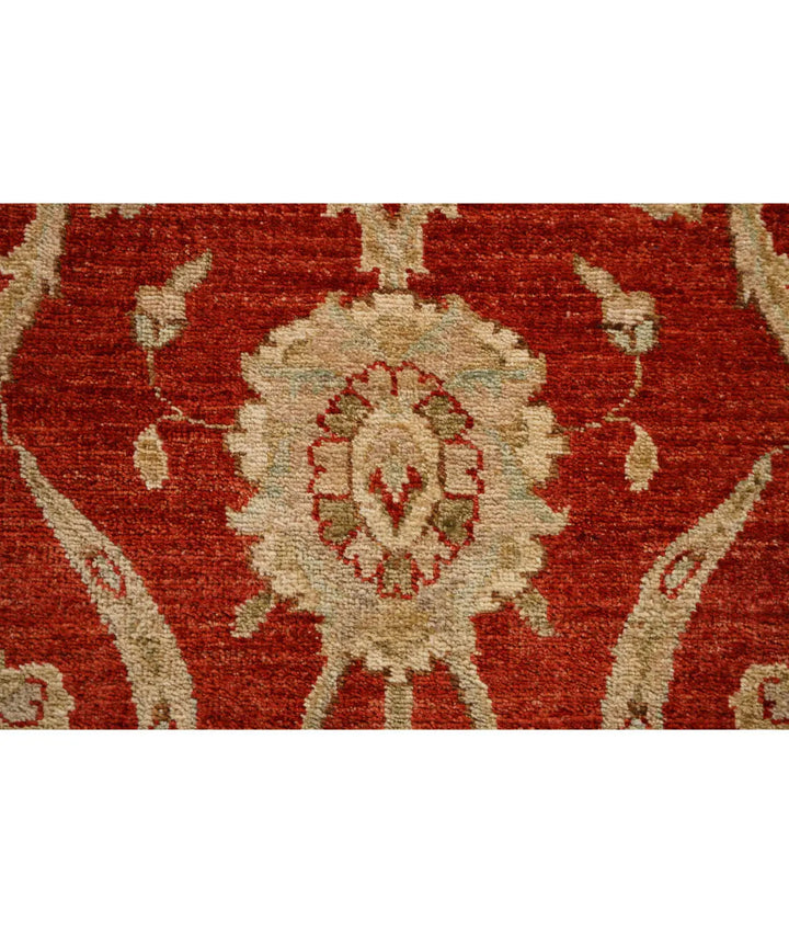 Red Afghan Ziegler Rug 2' 7" x 15' 2" Hand-Knotted field