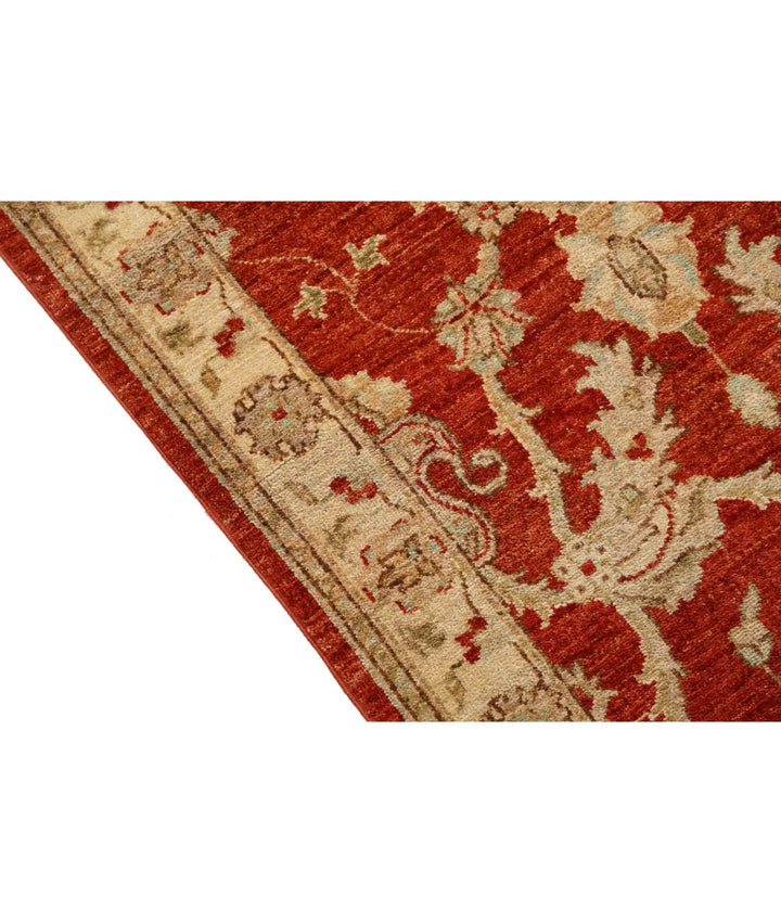 Red Afghan Ziegler Rug 2' 7" x 15' 2" Hand-Knotted pattern