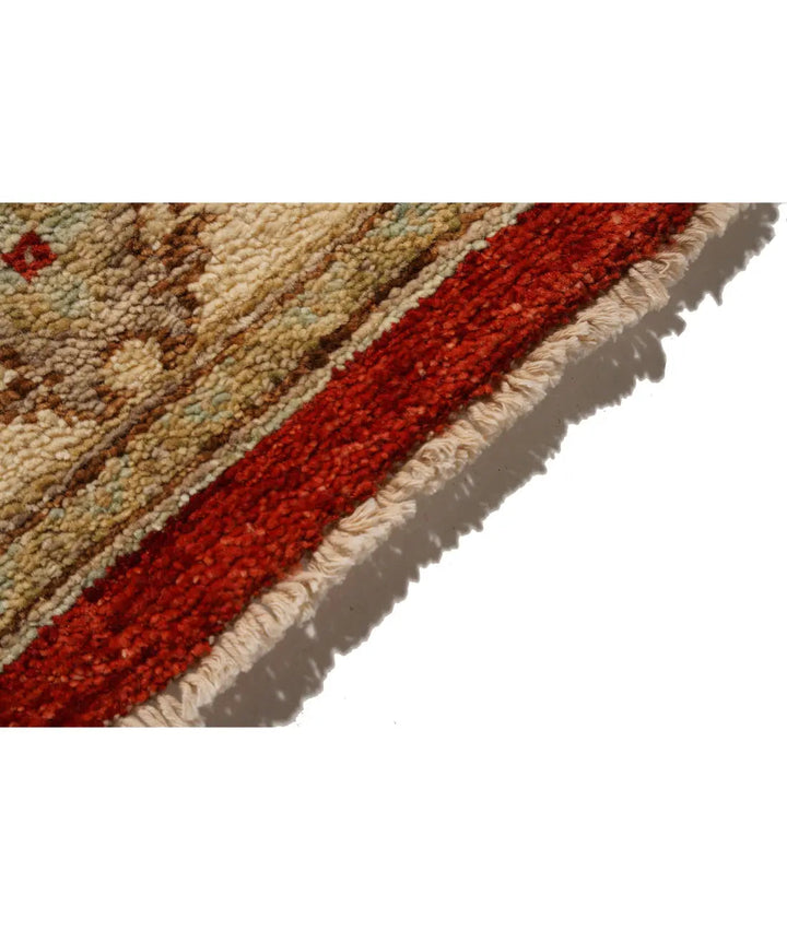 Red Afghan Ziegler Rug 2' 7" x 15' 2" Hand-Knotted detail