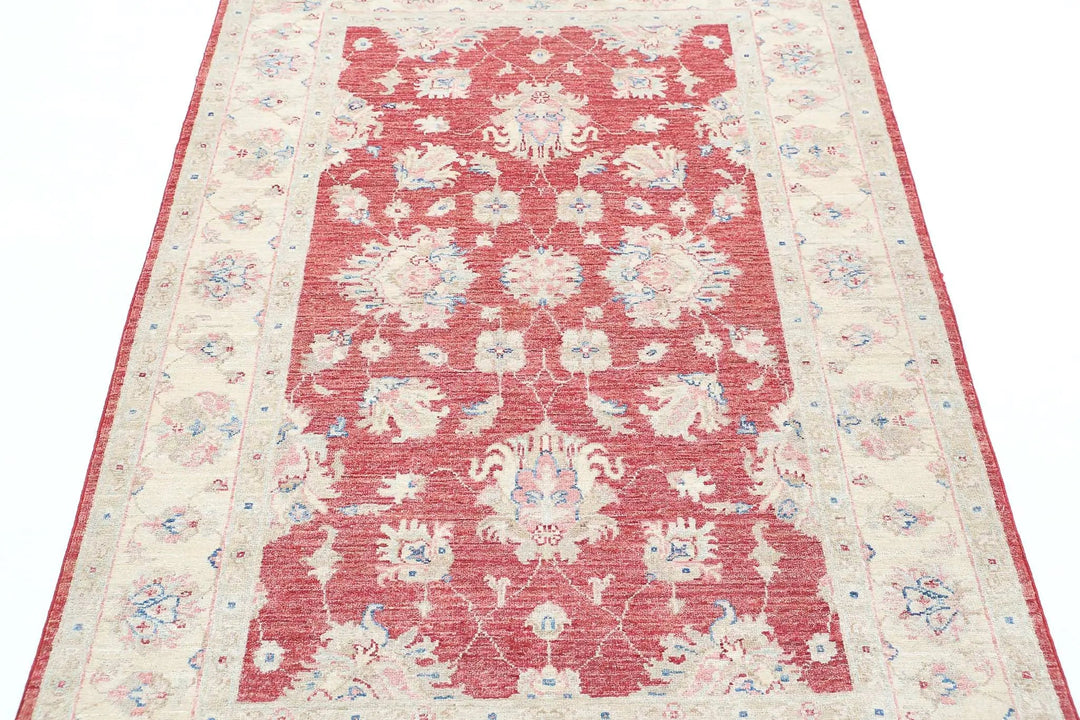 Afghan Ziegler Rug 3' 10" x 5' 9" Hand-Knotted | No. AT23159