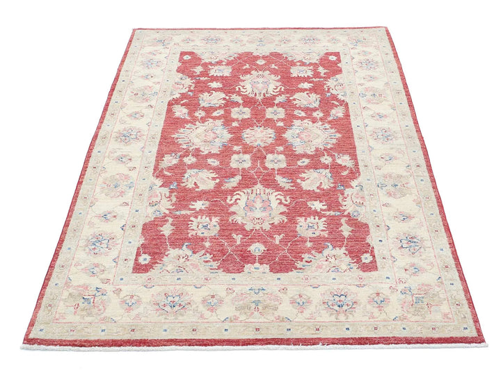 Afghan Ziegler Rug 3' 10" x 5' 9" Hand-Knotted | No. AT23159