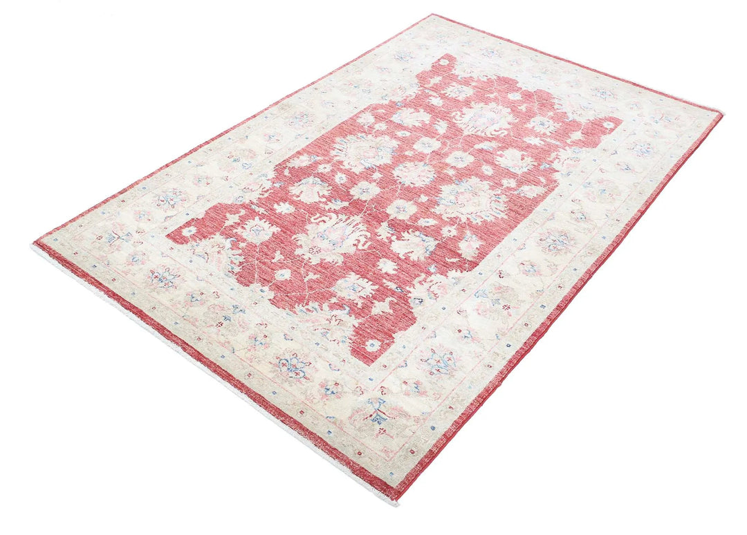 Afghan Ziegler Rug 3' 10" x 5' 9" Hand-Knotted | No. AT23159