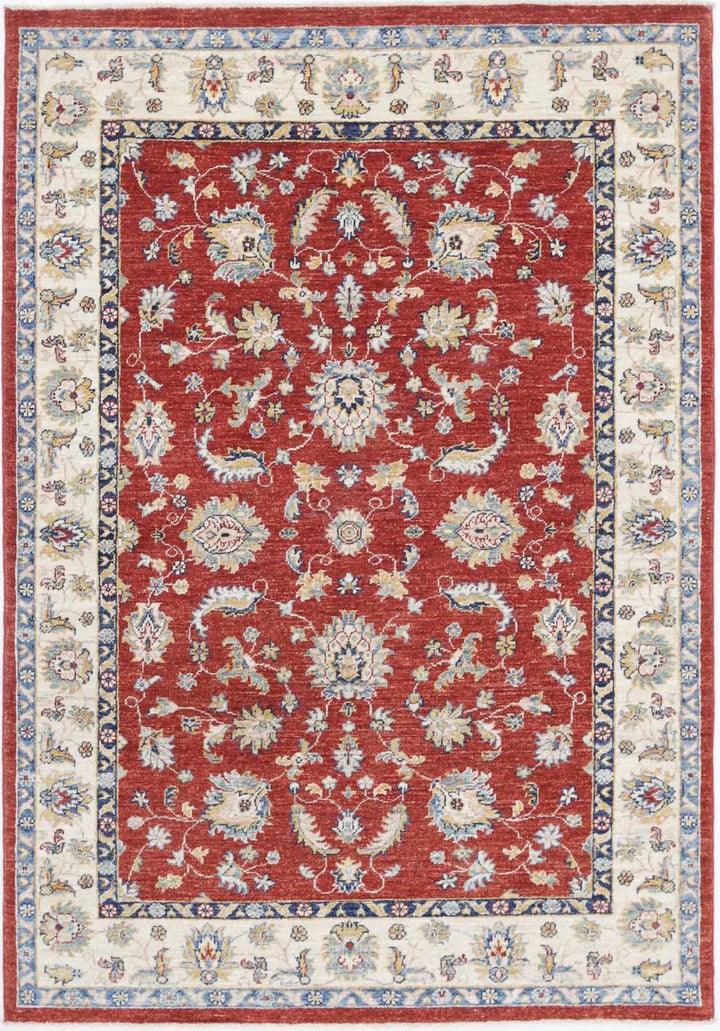 Afghan Ziegler Rug 3' 11" x 5' 9" Hand-Knotted