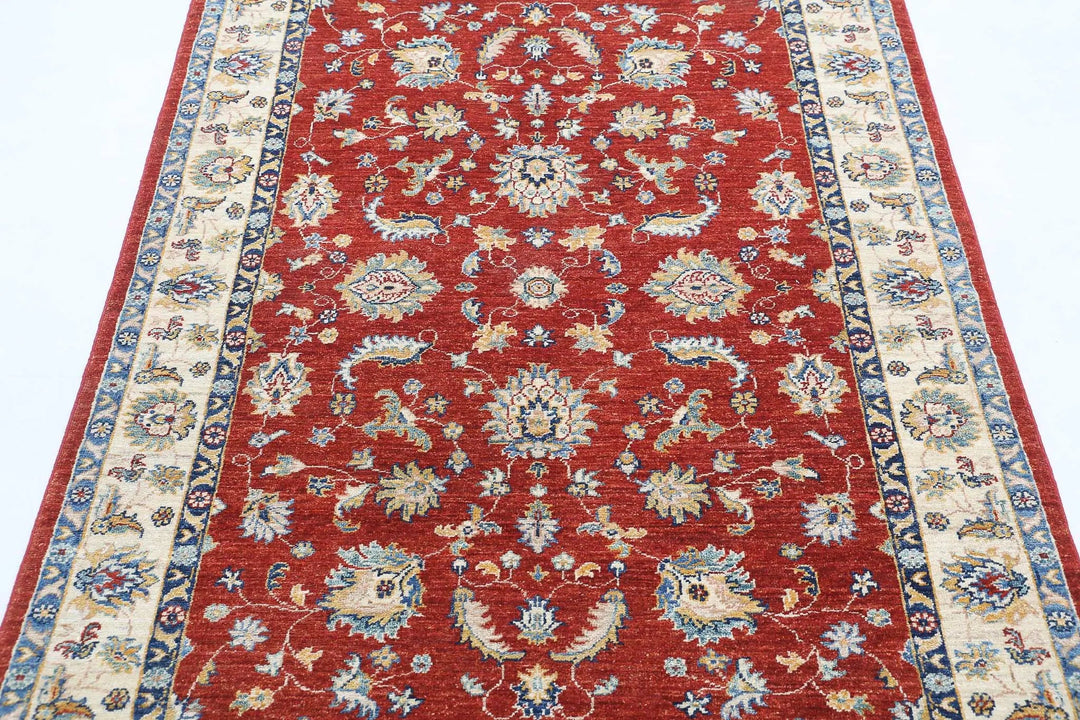 Afghan Ziegler Rug 3' 11" x 5' 9" Hand-Knotted | No. AT40259