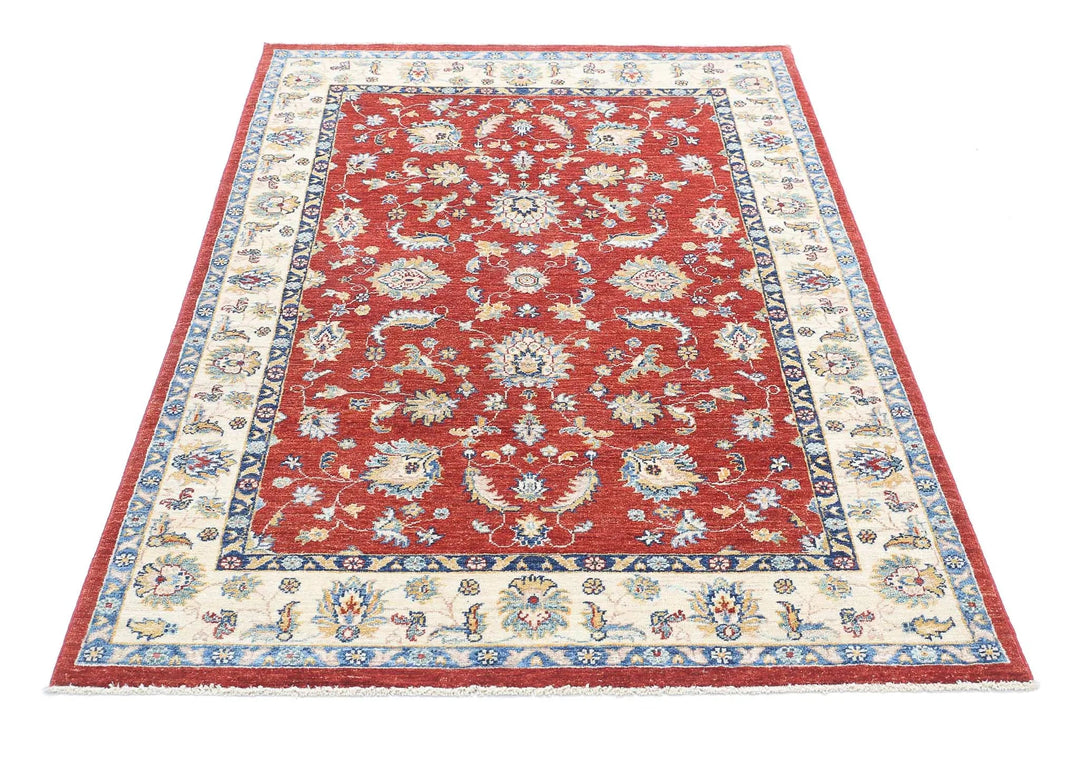 Afghan Ziegler Rug 3' 11" x 5' 9" Hand-Knotted | No. AT40259