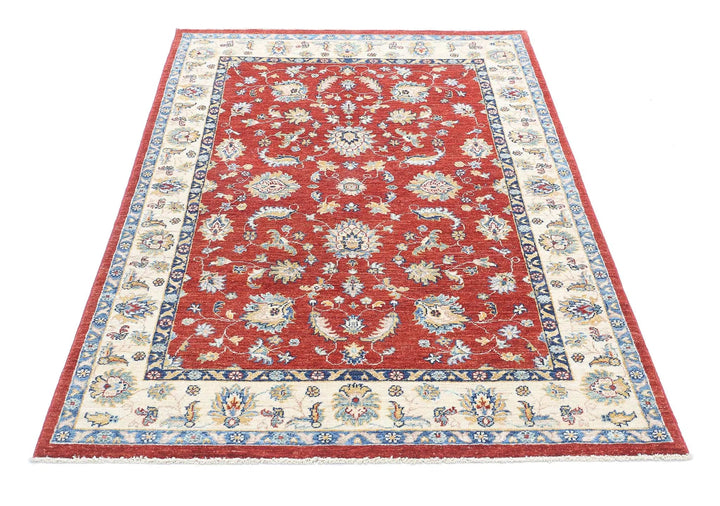 Afghan Ziegler Rug 3' 11" x 5' 9" Hand-Knotted | No. AT40259