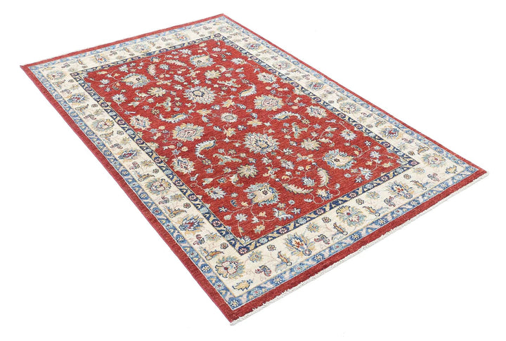 Afghan Ziegler Rug 3' 11" x 5' 9" Hand-Knotted | No. AT40259