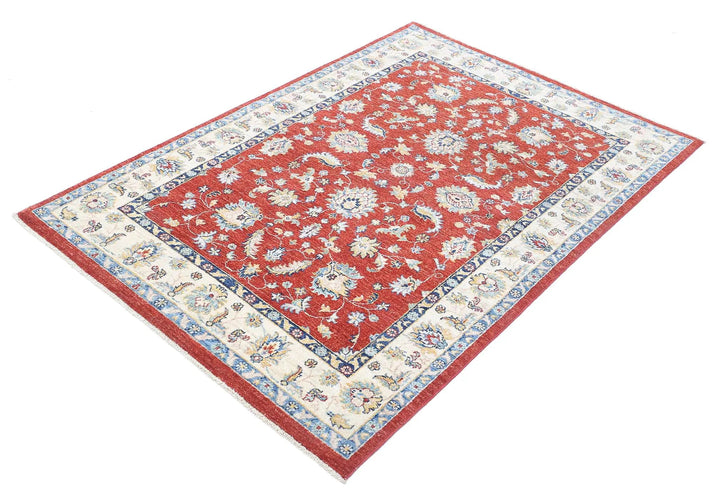 Afghan Ziegler Rug 3' 11" x 5' 9" Hand-Knotted | No. AT40259