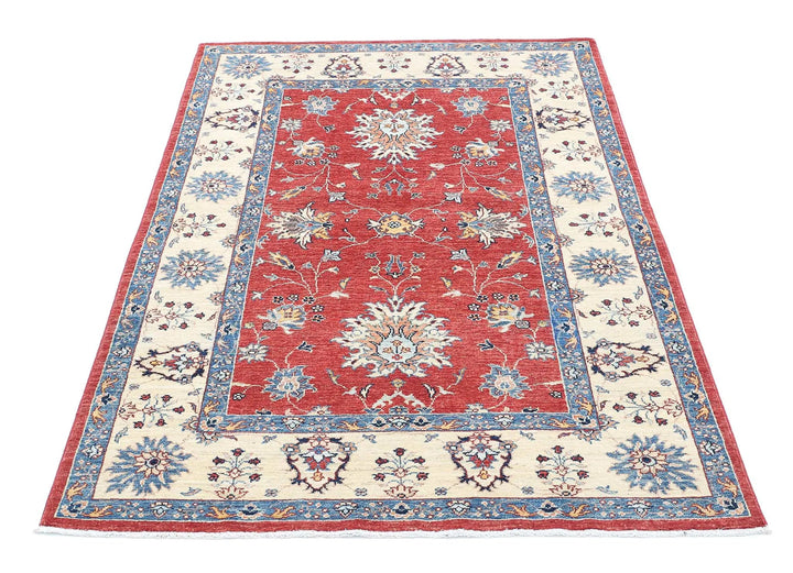 Afghan Ziegler Rug 3' 11" x 6' 0" Hand-Knotted | No. AT98277